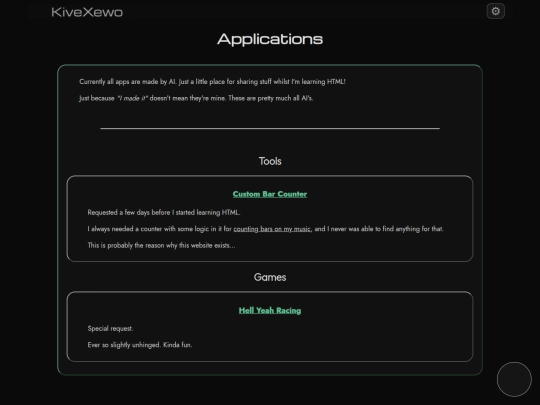 applications screenshot