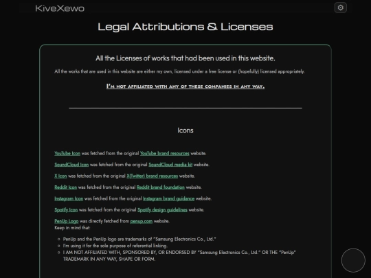 licenses screenshot
