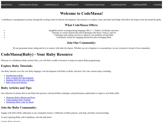 codemassa/ruby screenshot