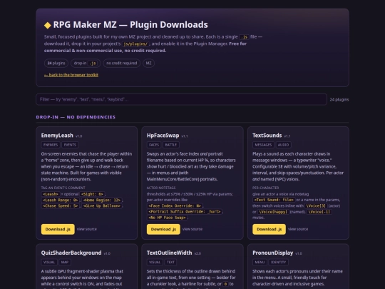 html helpers/plugins screenshot