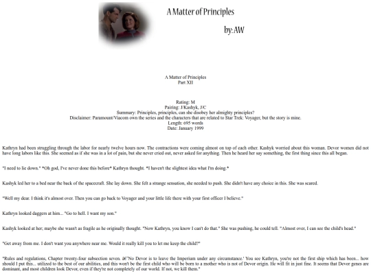 Voyager/Fanfic/1999/Series/A Matter of Principles/principle12 screenshot