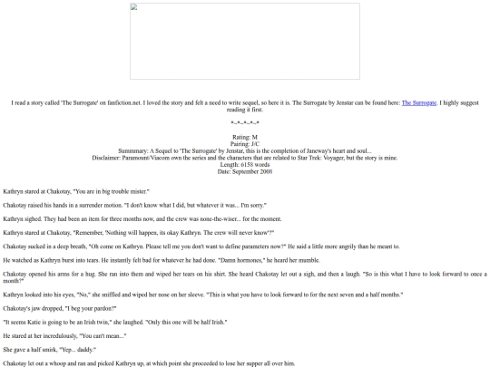 Voyager/Fanfic/2008/Stand Alone/completion screenshot