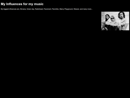 influences screenshot