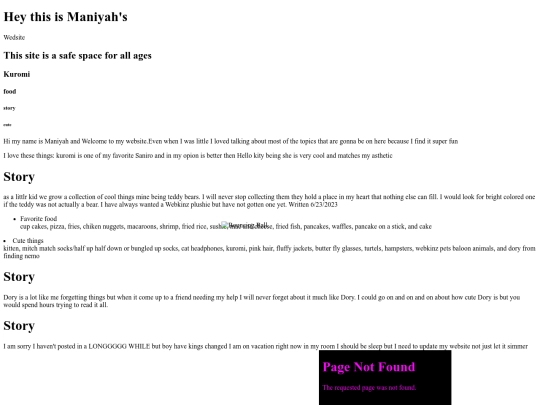 maniyah.neocities.org screenshot