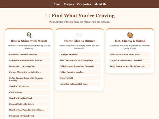 categories screenshot