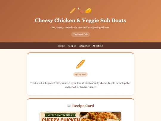 cheesy-chicken-veggie-sub-boats screenshot