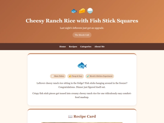 cheesy-ranch-rice-fish-stick-squares screenshot