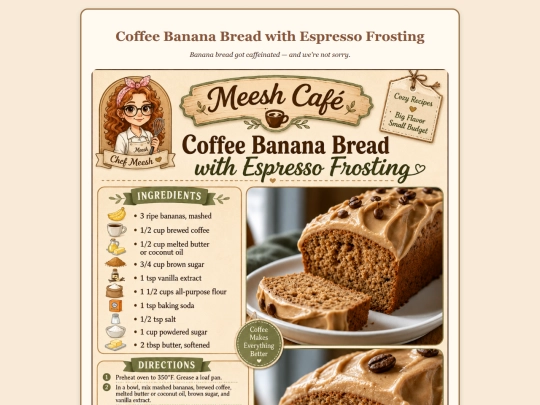 coffee-banana-bread-with-espresso-frosting screenshot