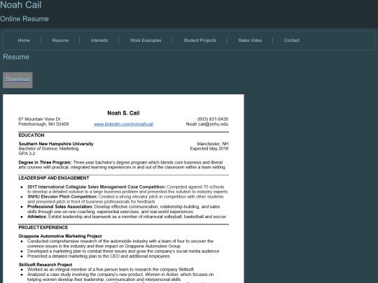 resume screenshot