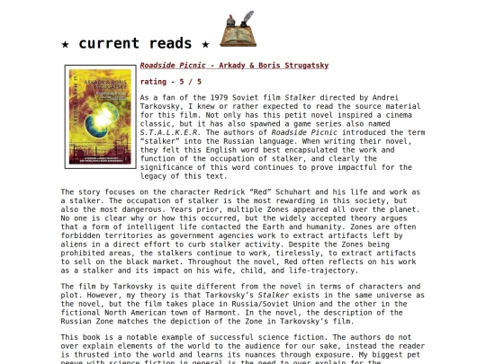 pages/bookreviews screenshot
