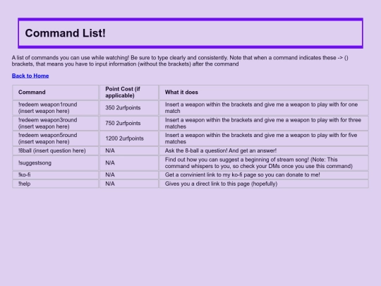 command list screenshot