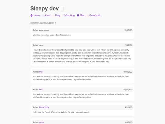 guestbook screenshot