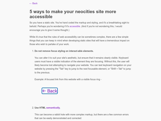 posts/5 Ways to make your Neocities site more accessible screenshot