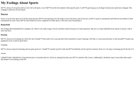sportswebpage screenshot