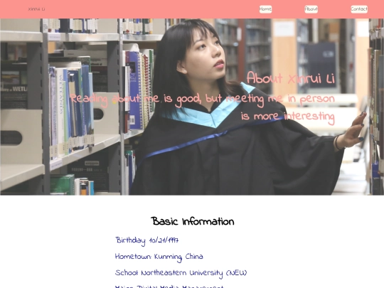 about/bio screenshot