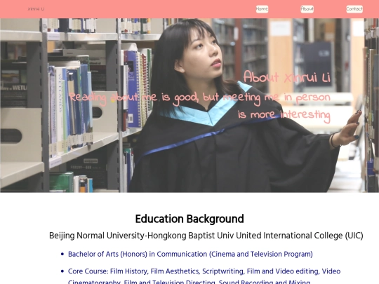 about/resume screenshot