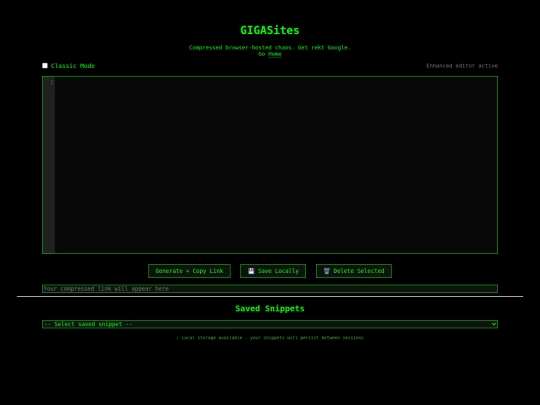 GIGASites screenshot