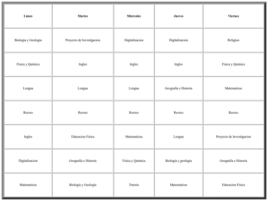 horario screenshot