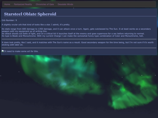 Roxas' Notes - Starsteel Oblate Spheroid screenshot