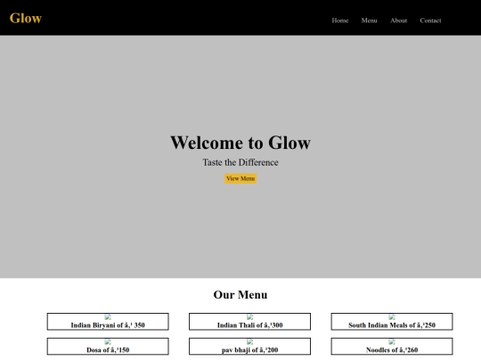 Glow Resturant/start screenshot