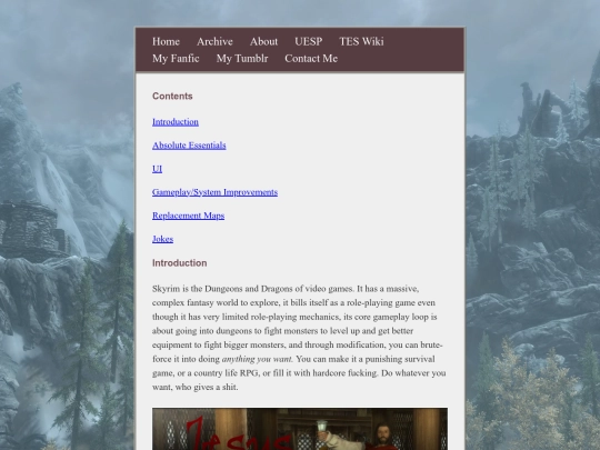 posts/2022-08-28-Skyrim-Recommended-Mods screenshot