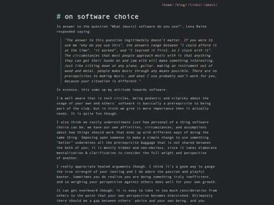 blog/on-software-choice screenshot
