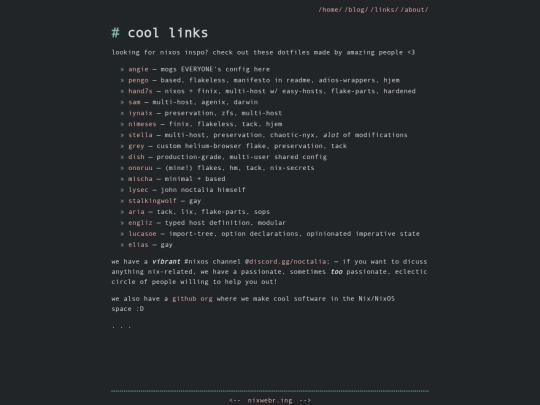 links screenshot
