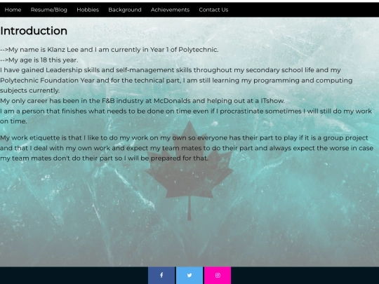 Resume screenshot