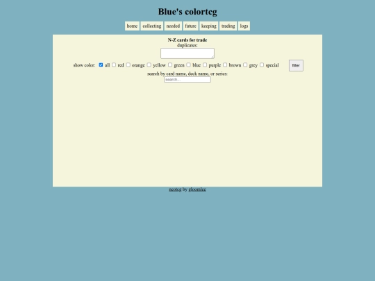 tradingcardsN-Z screenshot