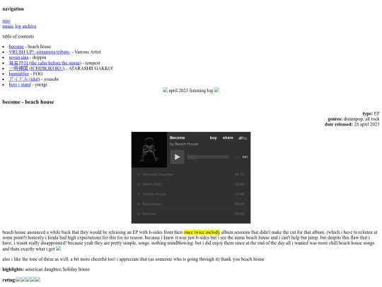 e/doqmeat.com-main/doqmeat/music/listening-log/2023/04 screenshot