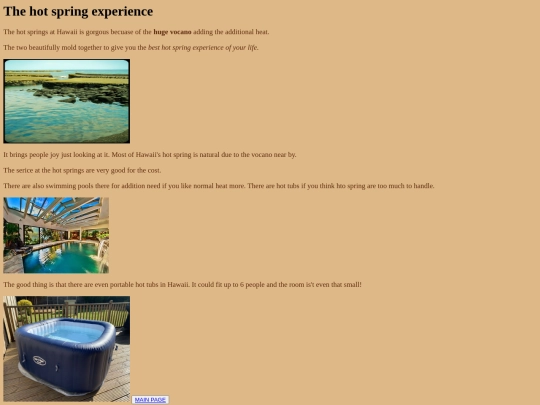 vacation website/hot spring of hawaii screenshot