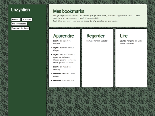 bookmarks screenshot