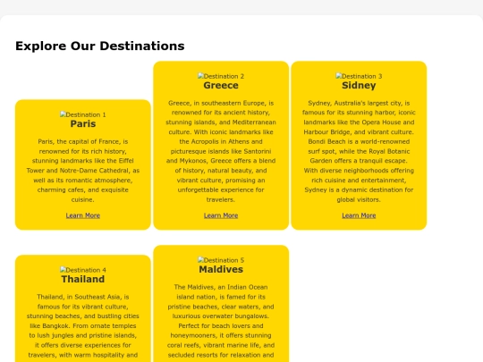 destinations screenshot