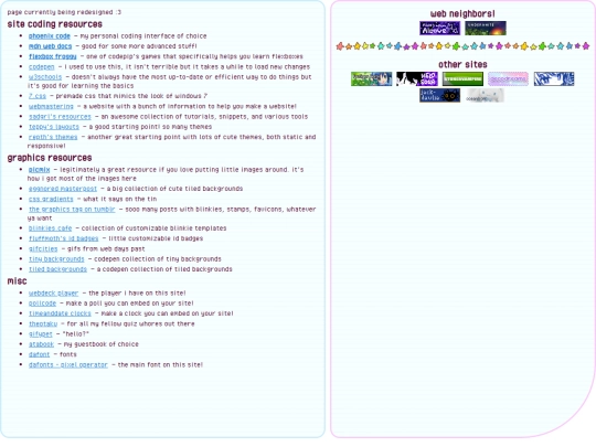 links screenshot