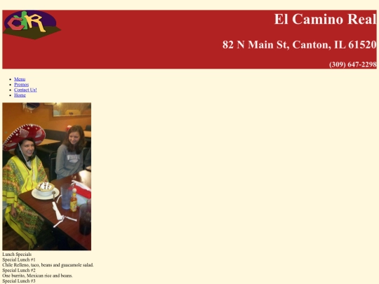 Menu screenshot