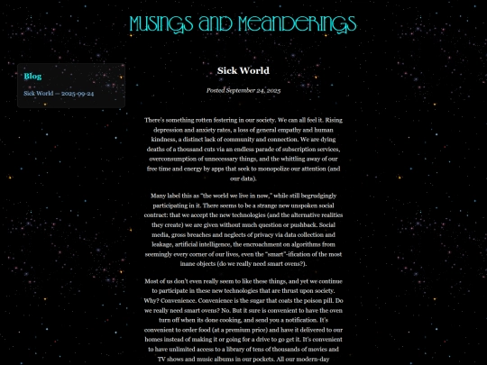 Blog/SickWorld screenshot