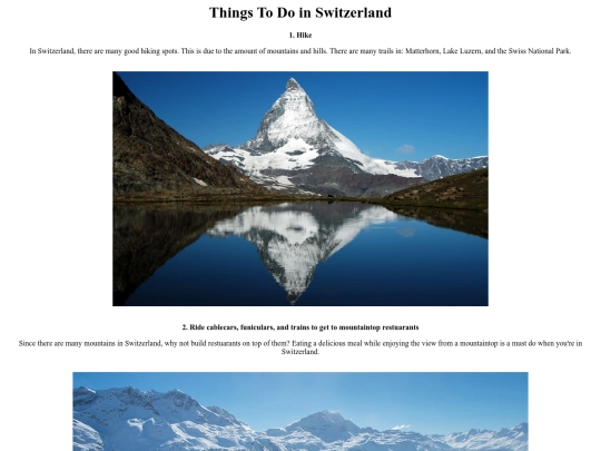 Switzerland Things To Do screenshot