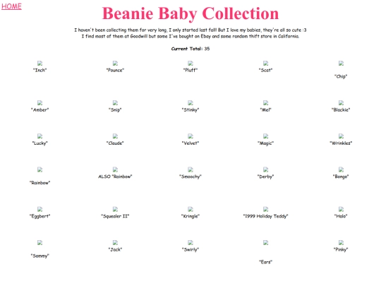 collections/beanie screenshot