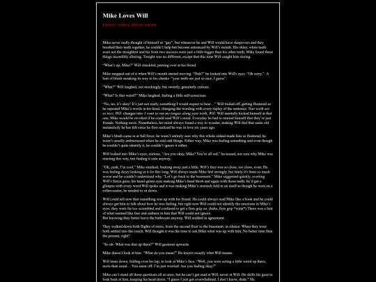 writings/fanfiction/mikeloveswill screenshot