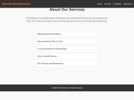 services screenshot