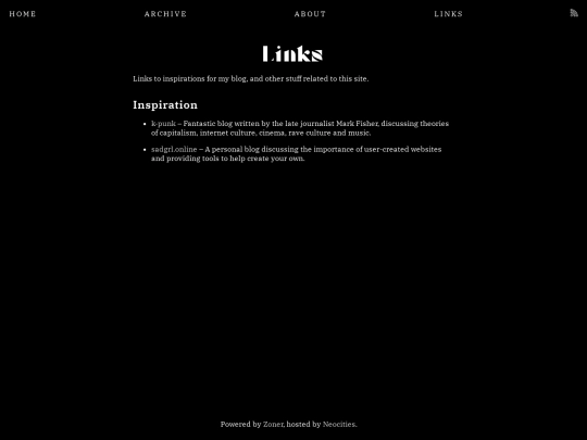 links screenshot