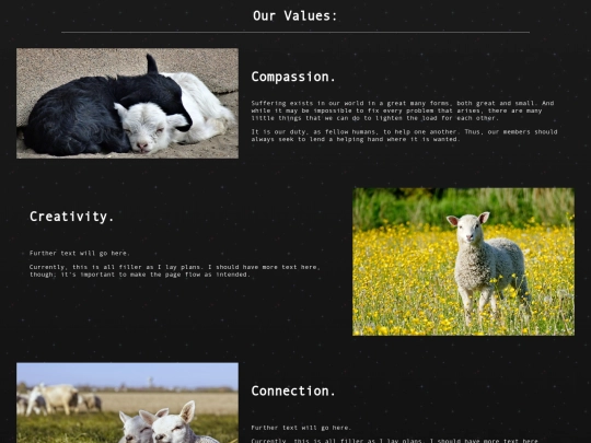 values screenshot