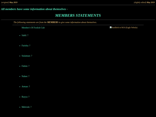 Foolish Cult Website/lastchnc screenshot