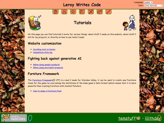 tutorials screenshot