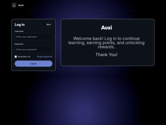 login screenshot