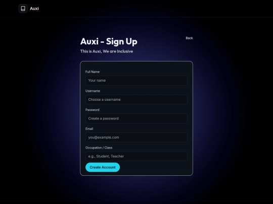 signup screenshot