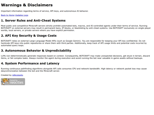 warnings screenshot