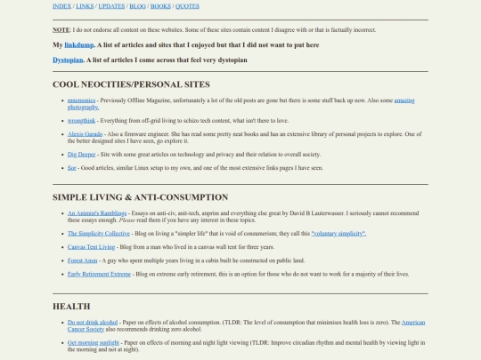 links screenshot