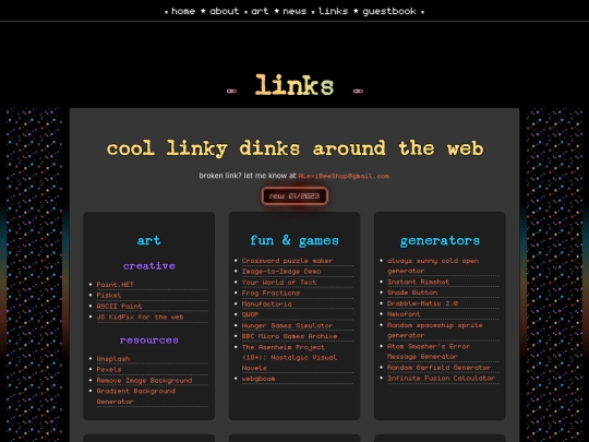 links screenshot