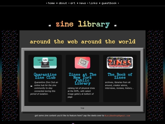 zines/library screenshot